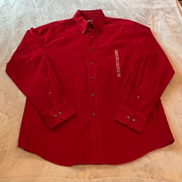 Sonoma Red Corduroy Button-Down Shirt Size Small - Picture 2 of 8
